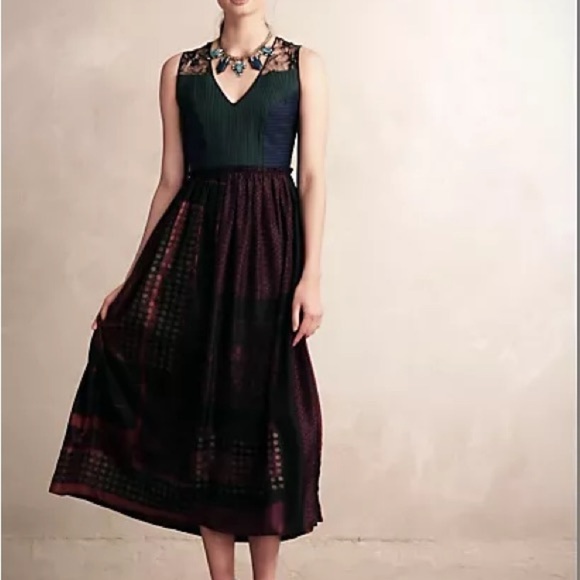 Anthopologie Rare “Montage Midi Dress” by Niki Mahajan Size 12 Orig Price $248 - Picture 9 of 13